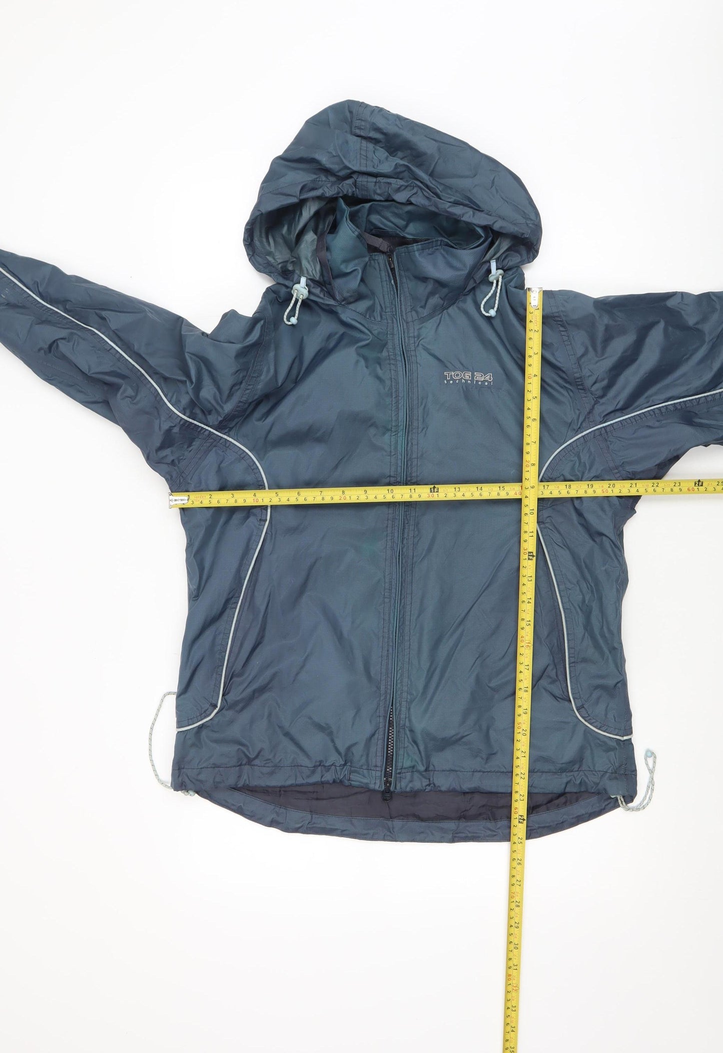 TOG 24 Women Blue Waterproof Hooded Rain Jacket Size 12