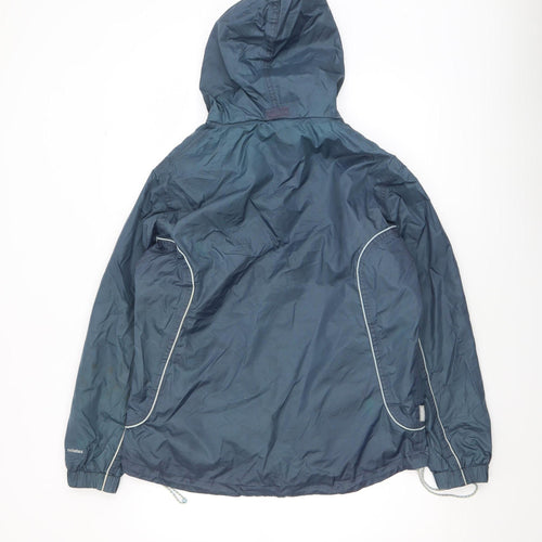 TOG 24 Women Blue Waterproof Hooded Rain Jacket Size 12