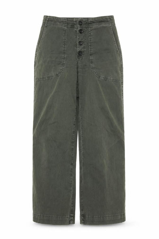 Front view of Adriano Goldschmied Women's Green Chino Trousers, size 27R