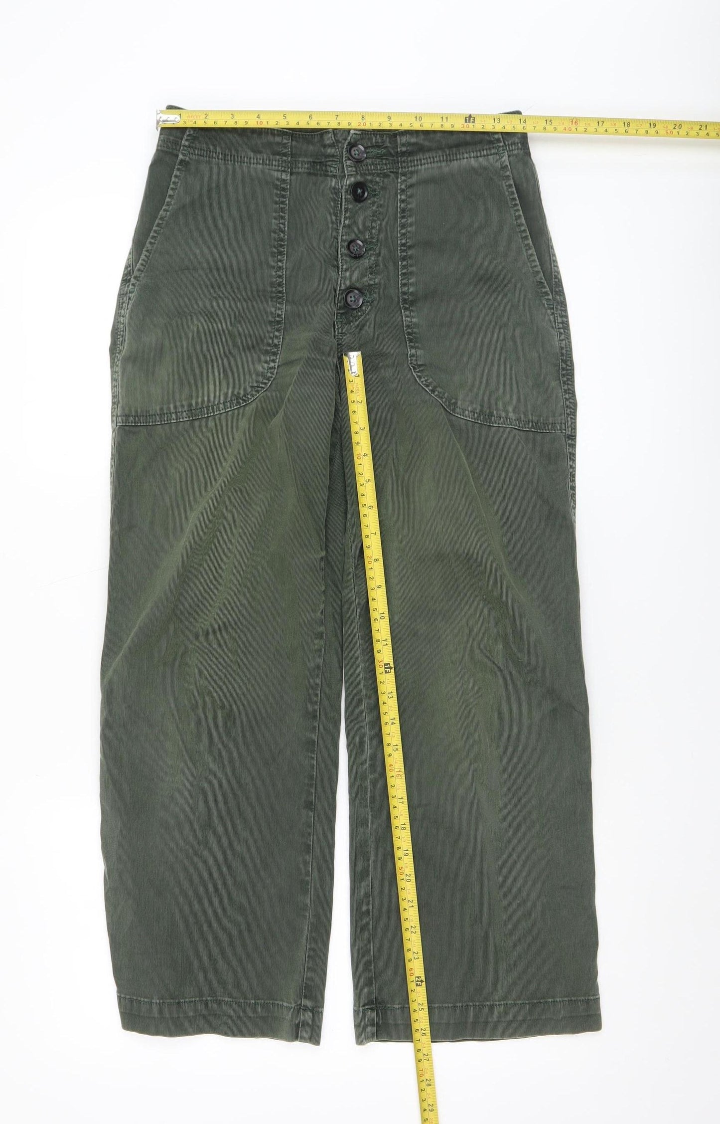 Adriano Goldschmied Women's Green Chino Trousers Size 27R