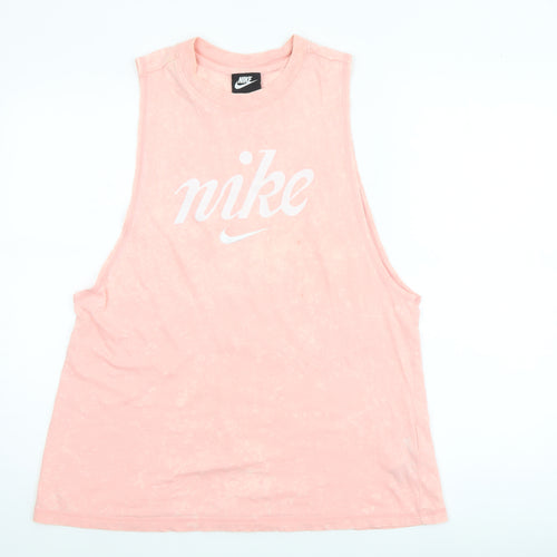 Nike Women's Pink Sleeveless Tank Top Size L Cotton Sportswear