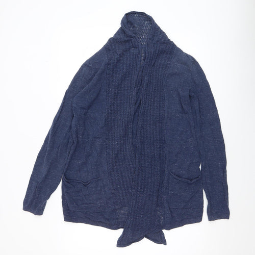 Fat Face Women's Blue Open Knit Long Sleeve Cardigan UK 12