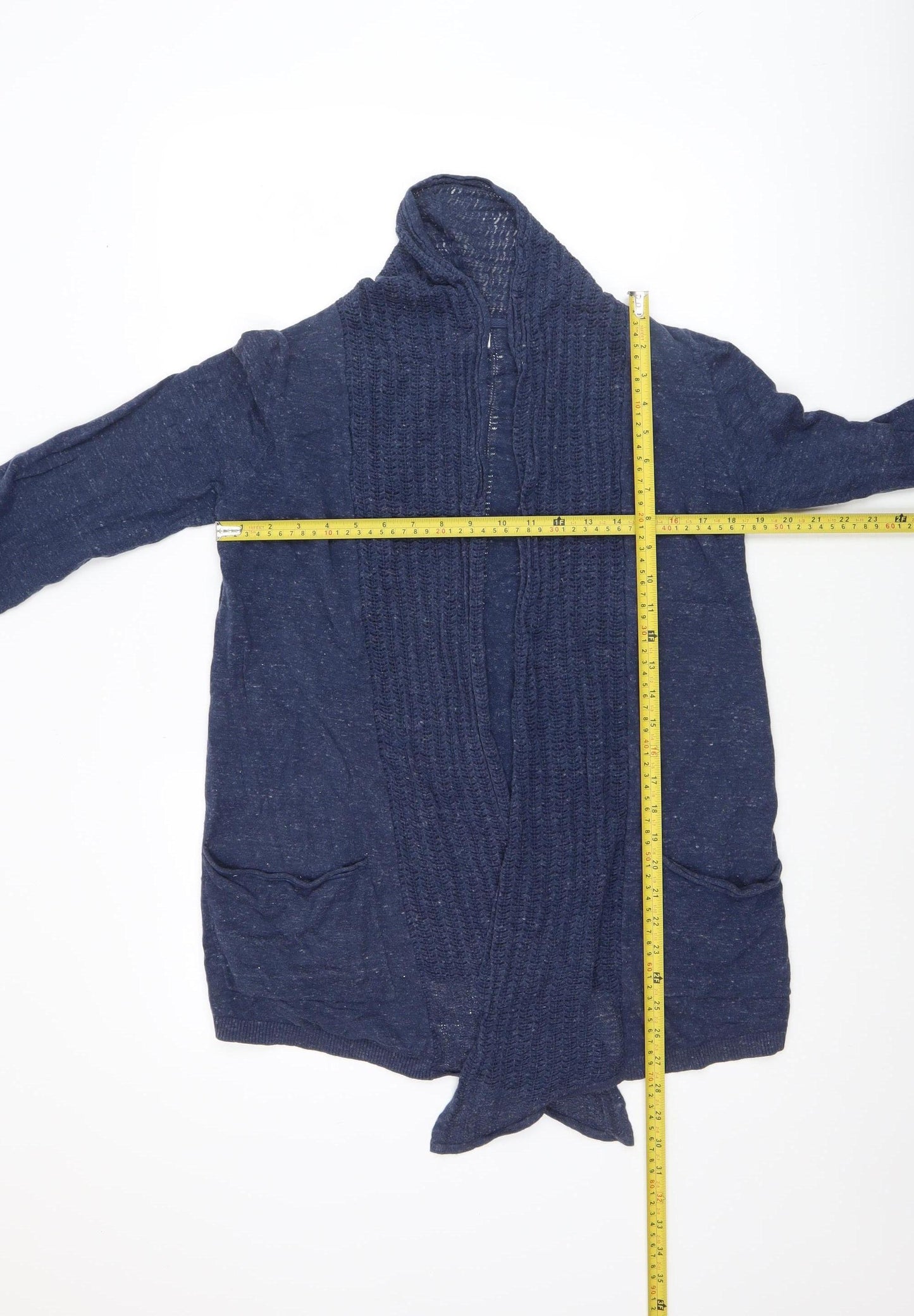 Fat Face Women's Blue Open Knit Long Sleeve Cardigan UK 12