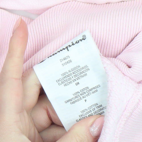 Champion Womens Pink Small Reverse Weave Pullover Hoodie