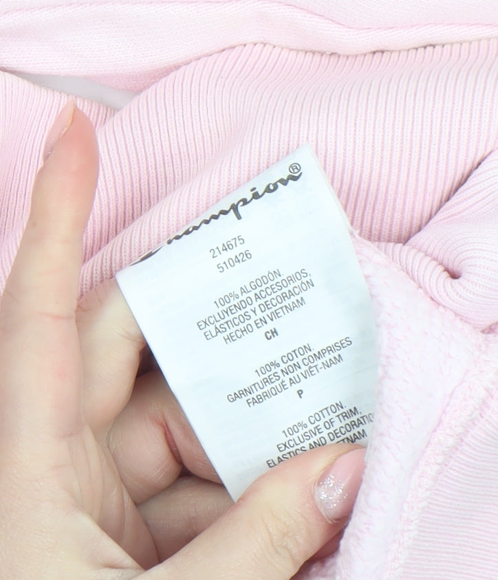 Champion Womens Pink Small Reverse Weave Pullover Hoodie