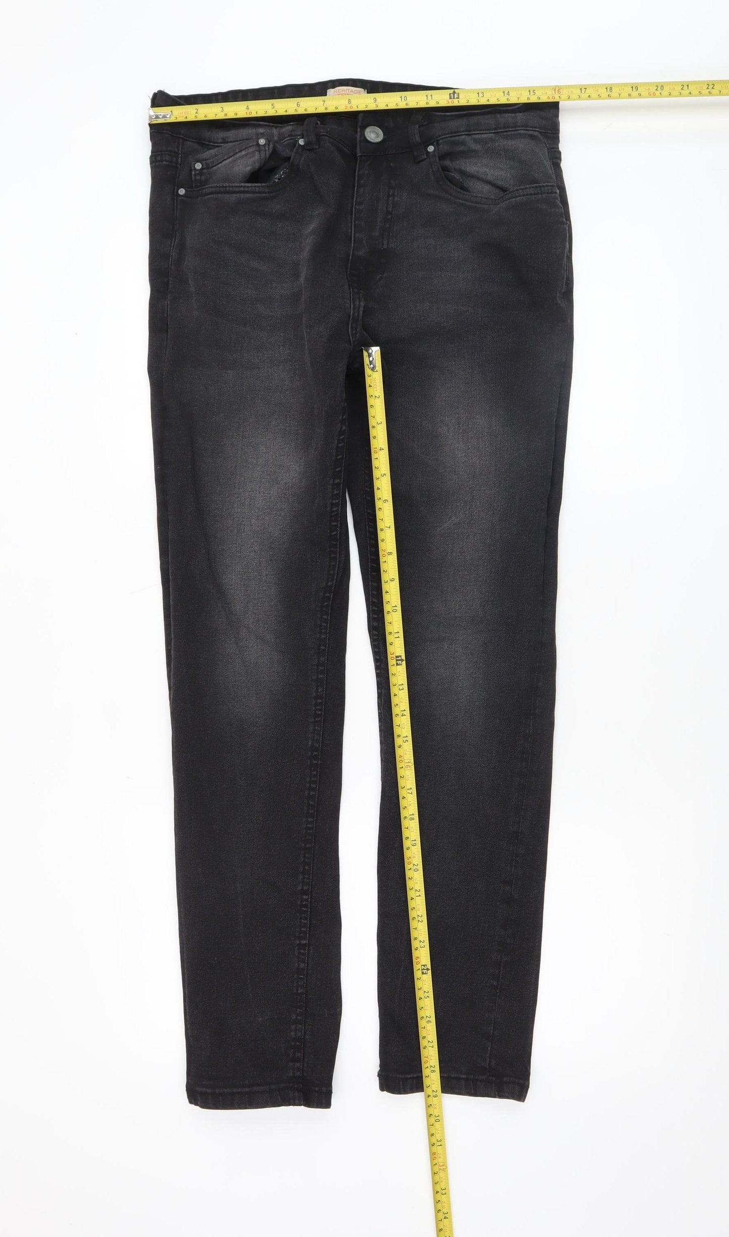 Heritage Outfitters Men's Black Slim Fit Denim Jeans 34R