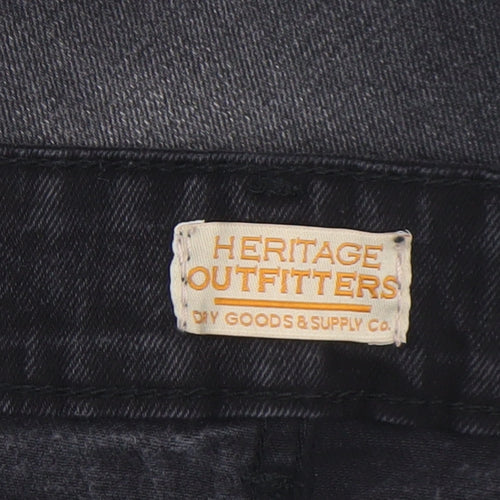 Heritage Outfitters Men's Black Slim Fit Denim Jeans 34R