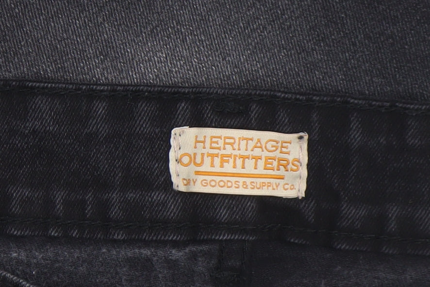Heritage Outfitters Men's Black Slim Fit Denim Jeans 34R
