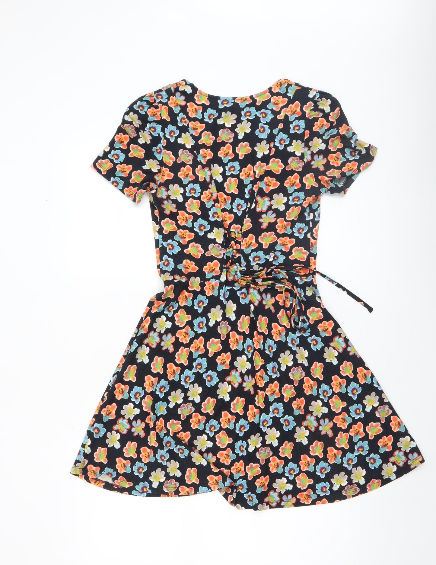 Topshop Women's Multicoloured Floral Fit & Flare Short Dress Size 6