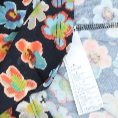 Topshop Women's Multicoloured Floral Fit & Flare Short Dress Size 6