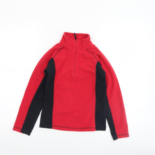 Mountain Warehouse Boys Red Fleece 1/4 Zip Pullover Sweatshirt 7-8 Years