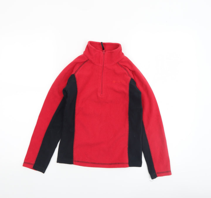 Mountain Warehouse Boys Red Fleece 1/4 Zip Pullover Sweatshirt 7-8 Years