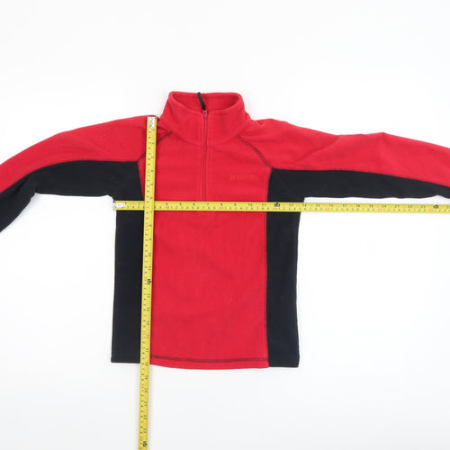 Mountain Warehouse Boys Red Fleece 1/4 Zip Pullover Sweatshirt 7-8 Years