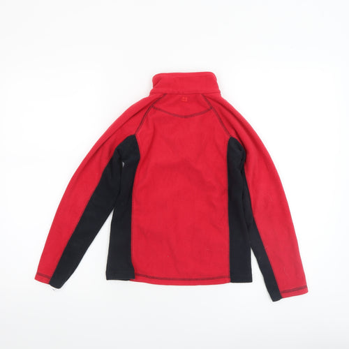 Mountain Warehouse Boys Red Fleece 1/4 Zip Pullover Sweatshirt 7-8 Years
