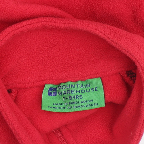 Mountain Warehouse Boys Red Fleece 1/4 Zip Pullover Sweatshirt 7-8 Years