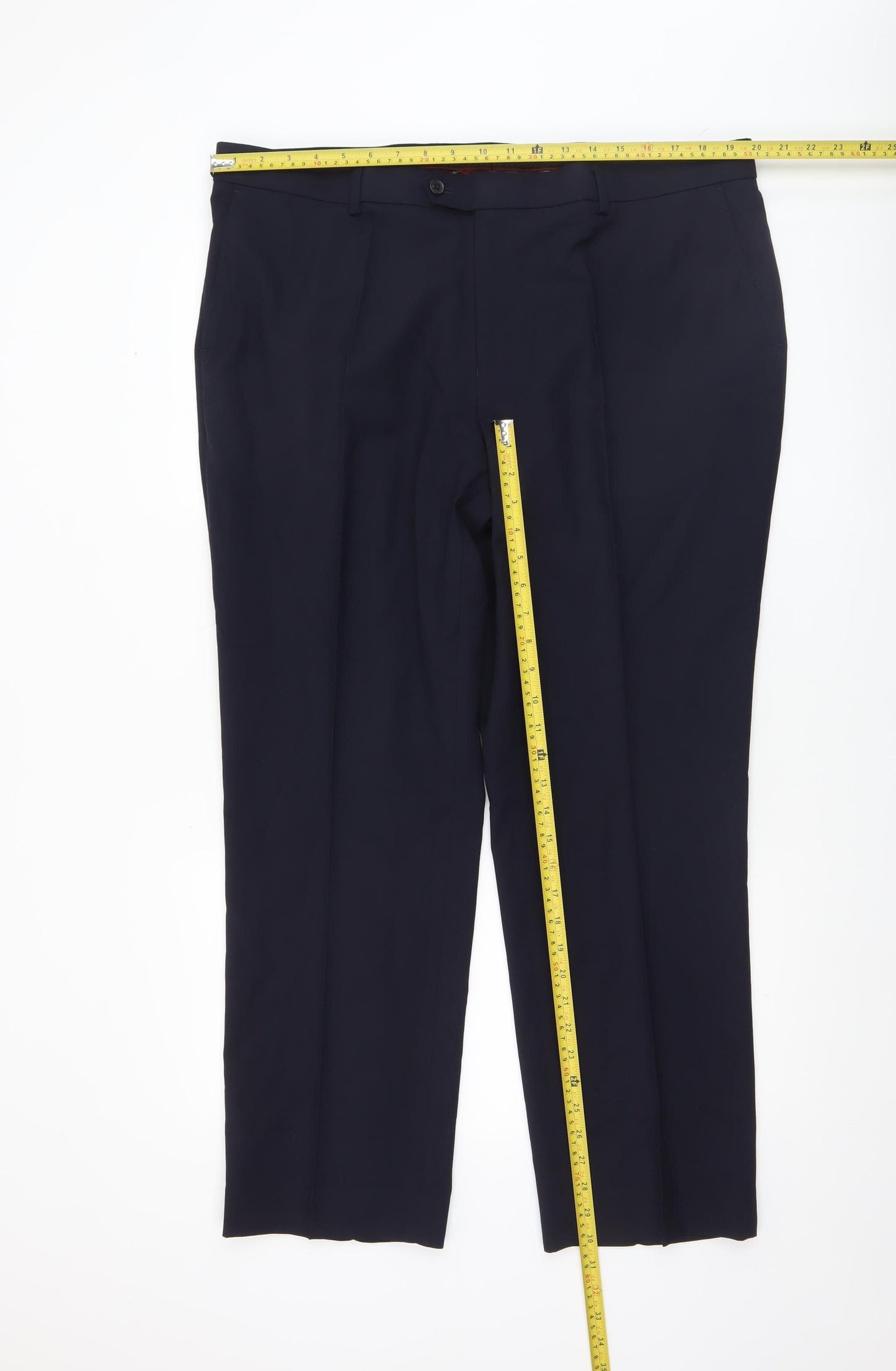 Next Men's Navy Blue Classic Dress Trousers 40W 29L Polyester Blend