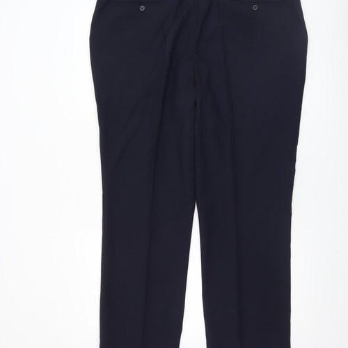 Next Men's Navy Blue Classic Dress Trousers 40W 29L Polyester Blend