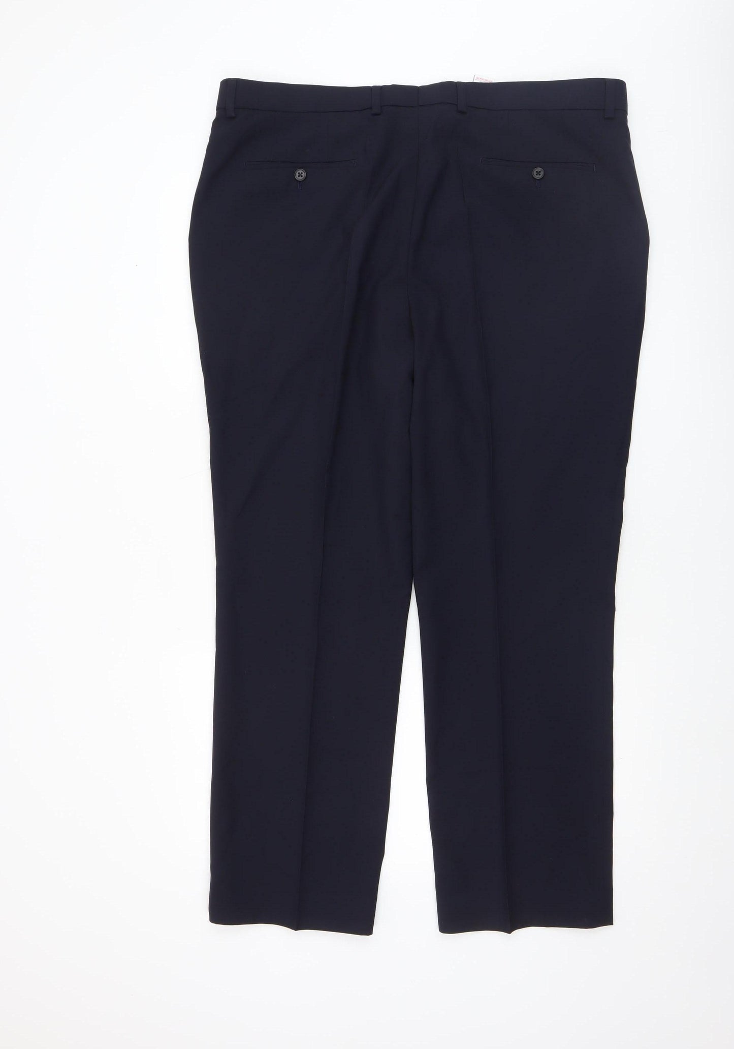 Next Men's Navy Blue Classic Dress Trousers 40W 29L Polyester Blend