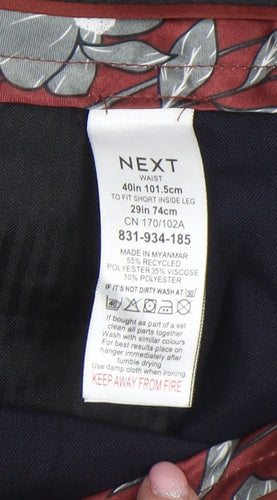 Next Men's Navy Blue Classic Dress Trousers 40W 29L Polyester Blend