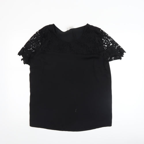 Vila Women’s Black Lace Short Sleeve Blouse M
