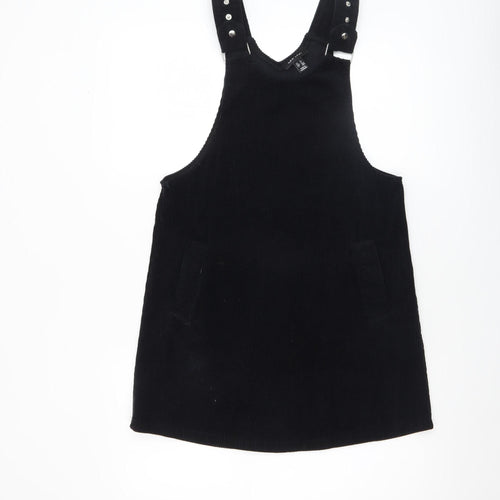 New Look Women’s Black Corduroy Pinafore Dress Size 6