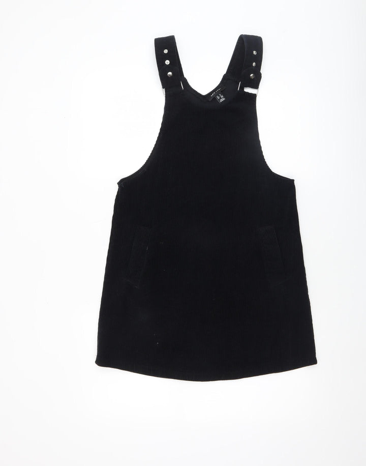 New Look Women’s Black Corduroy Pinafore Dress Size 6