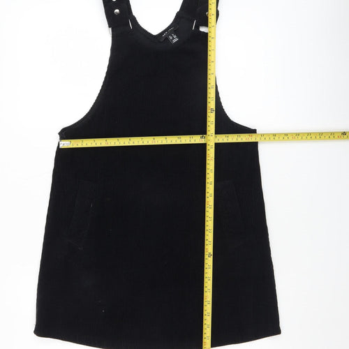 New Look Women’s Black Corduroy Pinafore Dress Size 6