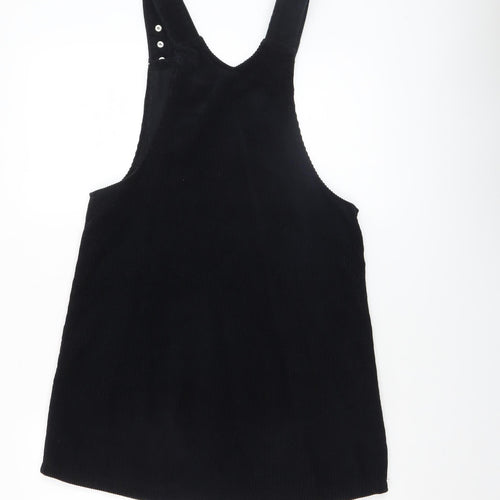 New Look Women’s Black Corduroy Pinafore Dress Size 6