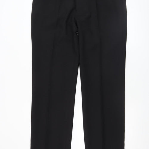 George Men's Black Regular Fit Dress Trousers 36W 33L Polyester