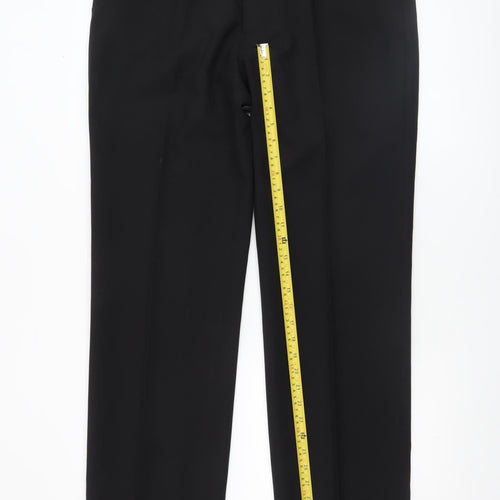 George Men's Black Regular Fit Dress Trousers 36W 33L Polyester