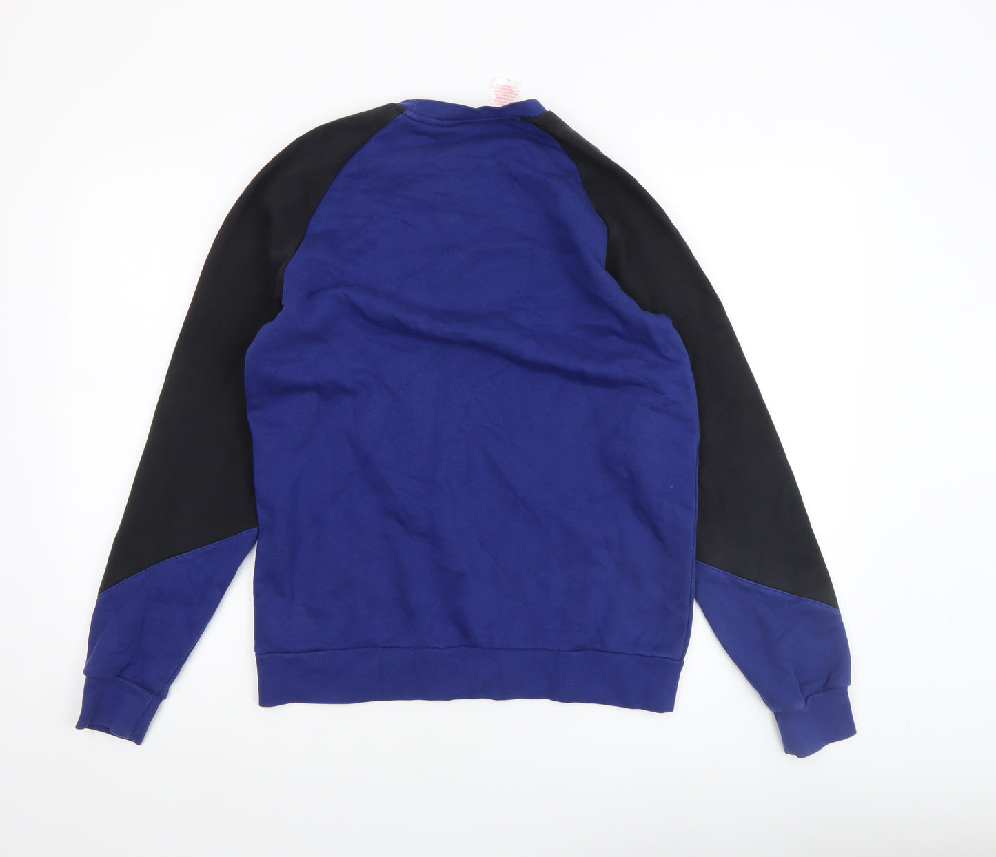 Adidas Boys Blue Black Crew Neck Pullover Sweatshirt XL 15-16Y