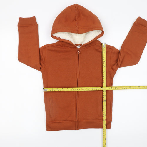 Anko Boys Brown Full Zip Fleece Lined Hoodie Size 7 Years