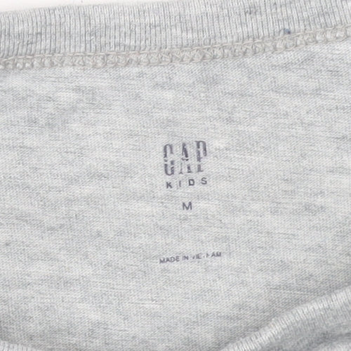 GAP Kids Boys Grey No Prob-llama Graphic Short Sleeve T-Shirt M