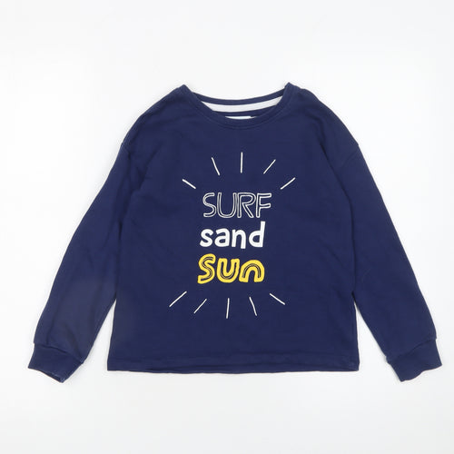 Leigh Tucker Willow Girls Blue 6-7 Years Pullover Sweatshirt Surf Design
