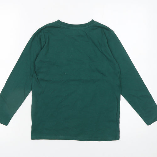Dunnes Stores Boys Green Long Sleeve College Team Cotton T-Shirt 8-9 Years