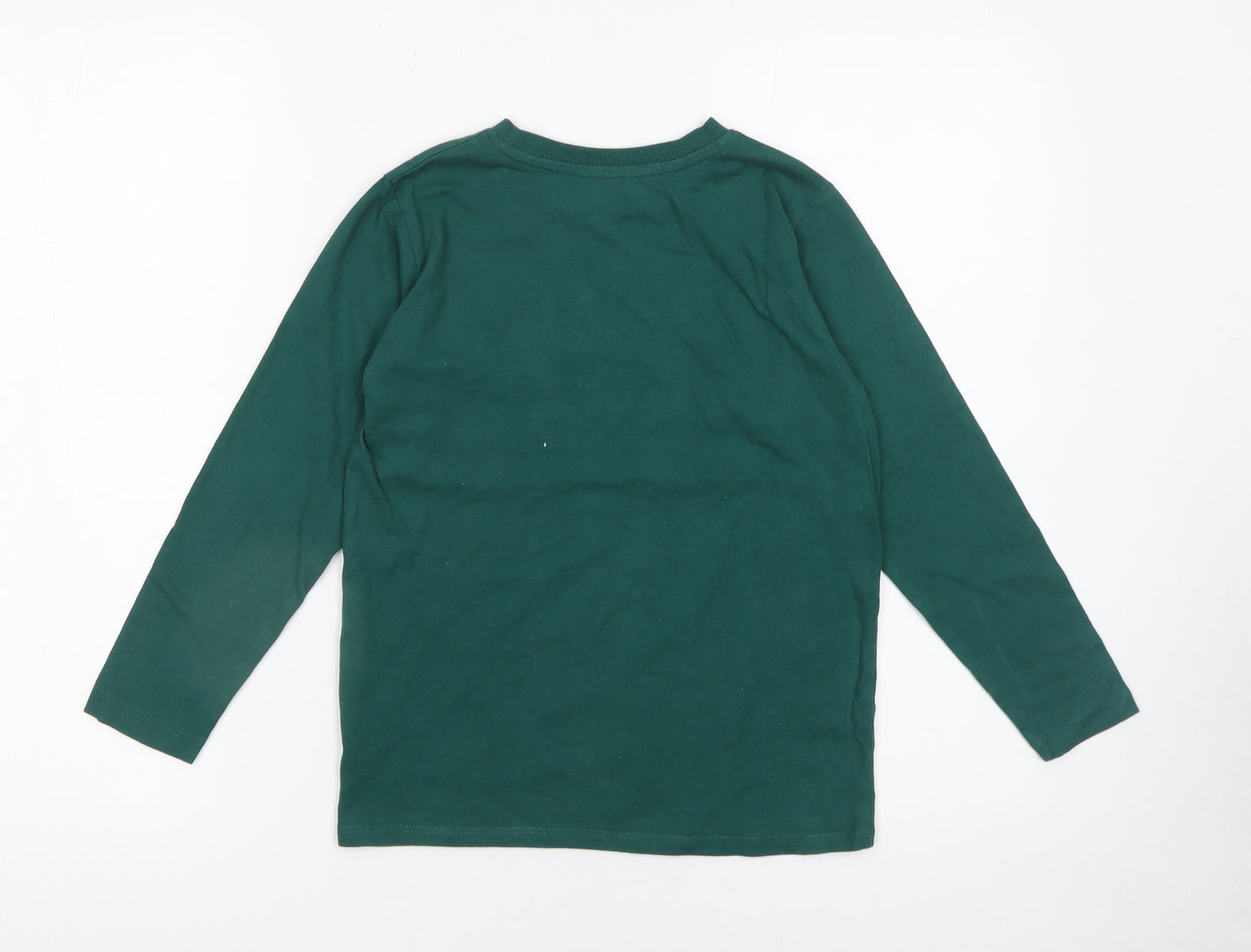 Dunnes Stores Boys Green Long Sleeve College Team Cotton T-Shirt 8-9 Years
