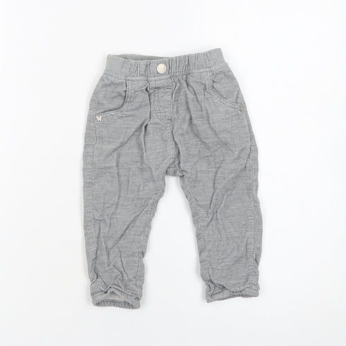 Next Grey Cotton Baby Jogger Trousers 6-9 Months Unisex Comfortable Fit