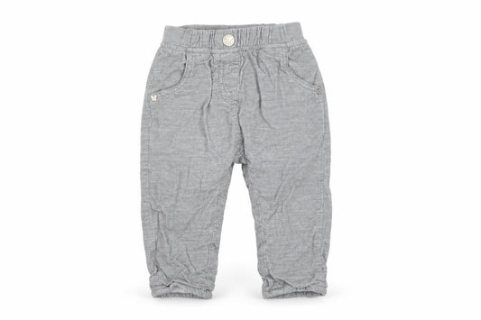 Front view of Next Grey Cotton Baby Jogger Trousers 6-9 Months unisex comfortable fit