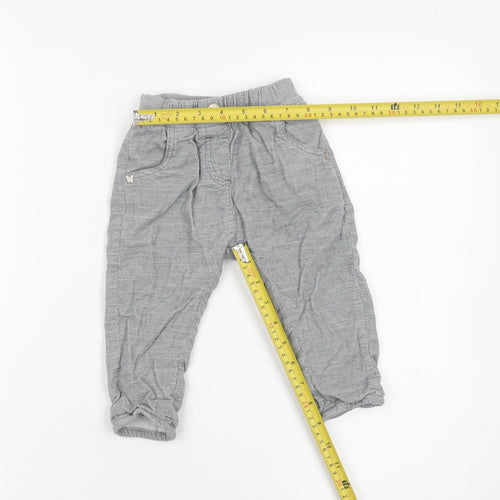 Next Grey Cotton Baby Jogger Trousers 6-9 Months Unisex Comfortable Fit