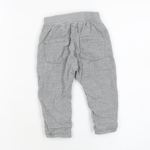 Next Grey Cotton Baby Jogger Trousers 6-9 Months Unisex Comfortable Fit