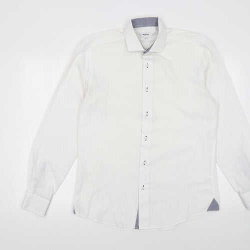 White Label Men's White Tapered Dress Shirt 15.5/39 Long Sleeve