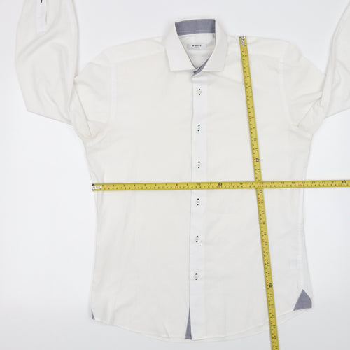 White Label Men's White Tapered Dress Shirt 15.5/39 Long Sleeve