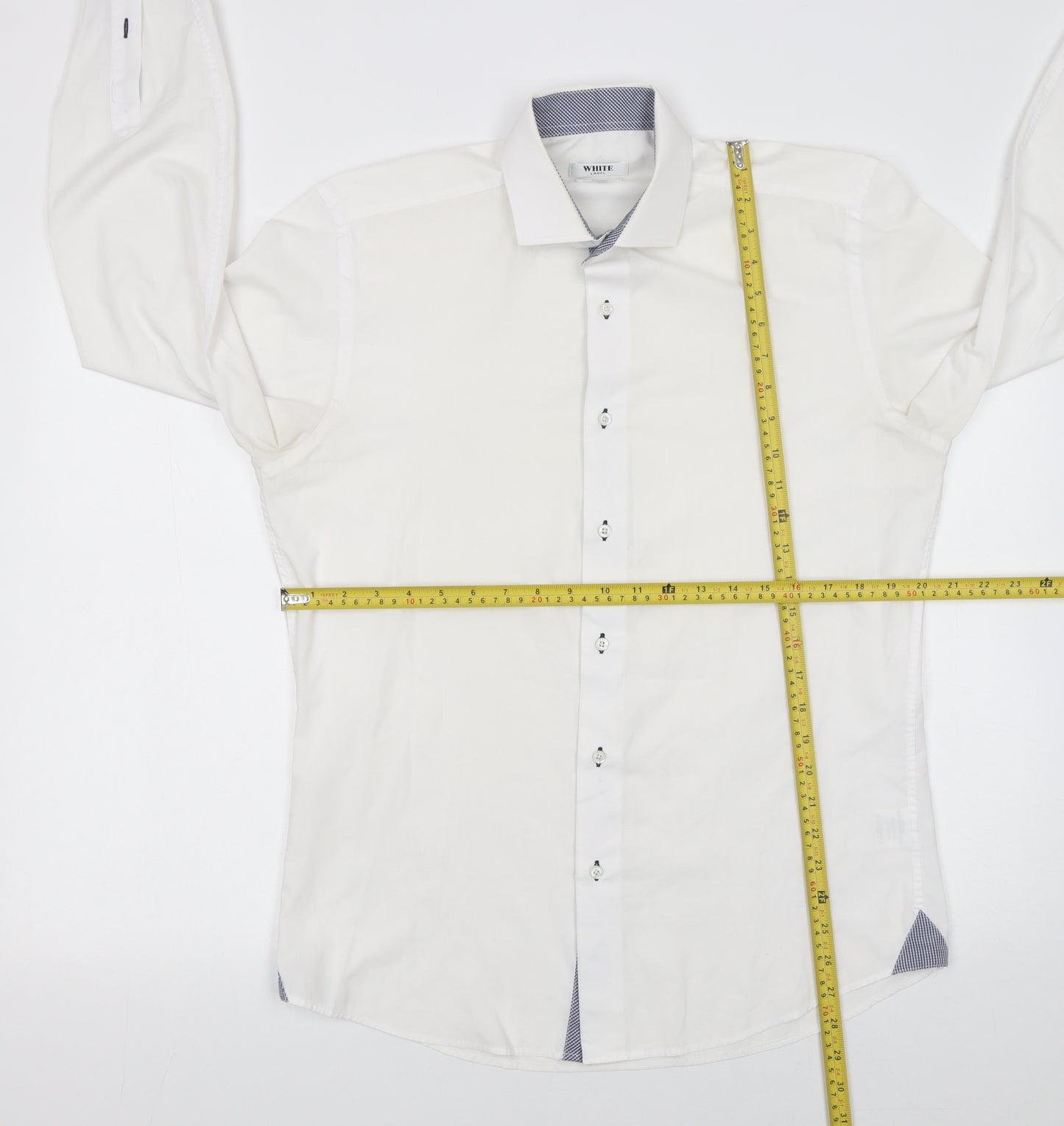 White Label Men's White Tapered Dress Shirt 15.5/39 Long Sleeve