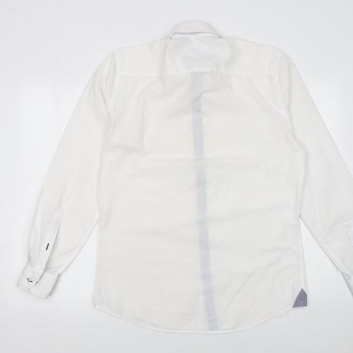 White Label Men's White Tapered Dress Shirt 15.5/39 Long Sleeve