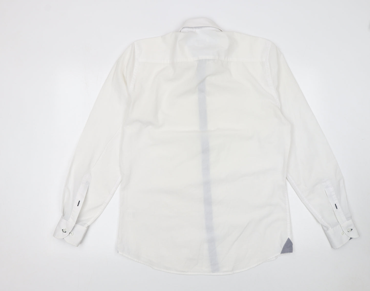 White Label Men's White Tapered Dress Shirt 15.5/39 Long Sleeve