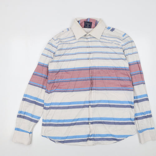 Signature Segrato Men's Multicoloured Slim Fit Striped Cotton Shirt L
