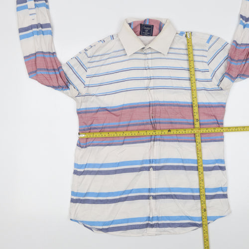 Signature Segrato Men's Multicoloured Slim Fit Striped Cotton Shirt L