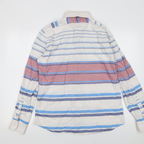 Signature Segrato Men's Multicoloured Slim Fit Striped Cotton Shirt L