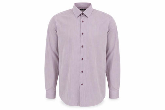 Remus Uomo Men's Purple Striped Slim Fit Dress Shirt 17.5in 44cm