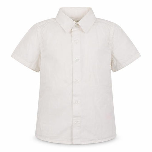 Monsoon Girls Ivory Short Sleeve Button-Up Cotton Shirt 8 Years